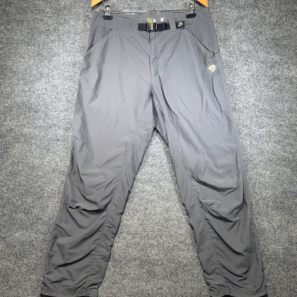 Mountain Hardwear Hiking Pants Mens Large Gray Nylon Adjustable Belt Performance